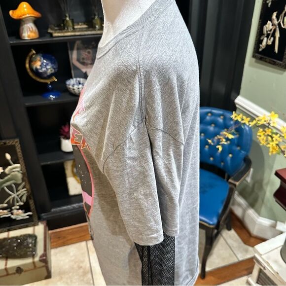 Persaya Adrenaline Queen Fishnet Sleeve T-Shirt Size Medium - Picture 3 of 9